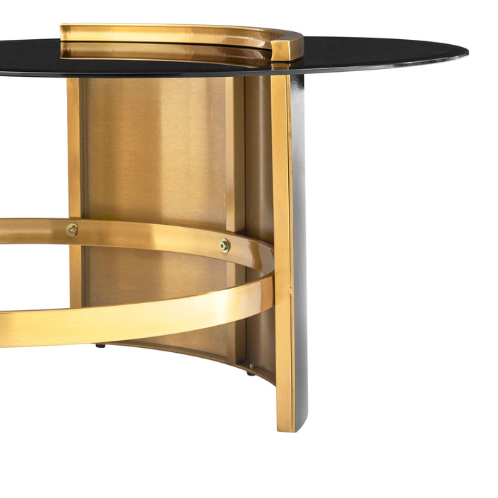 Eclipse Noir Glass Coffee Table // Black and Gold