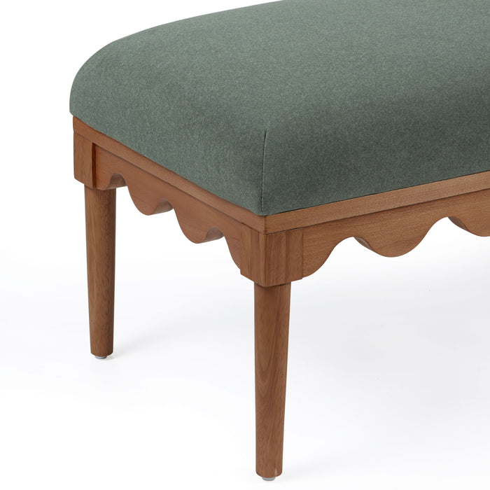 Oodle - Vegan Mohair Bench, Walnut Legs - DecorGalore4U