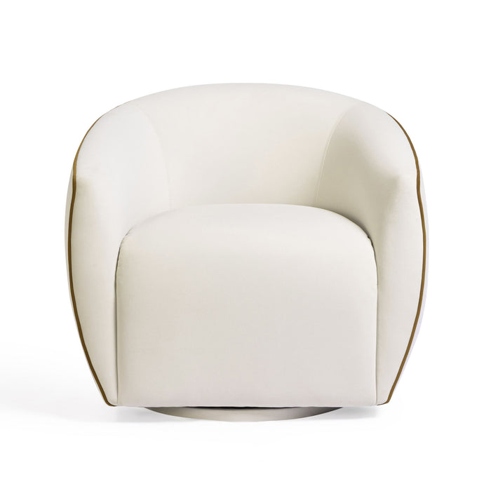 Jordan - Velvet Swivel Chair - Beige