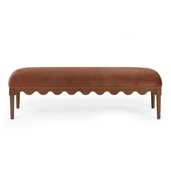 Oodle - Vegan Mohair Bench, Walnut Legs - DecorGalore4U
