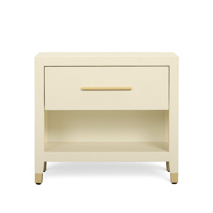Dani - Faux Shagreen Nightstand With Drawer - Cream