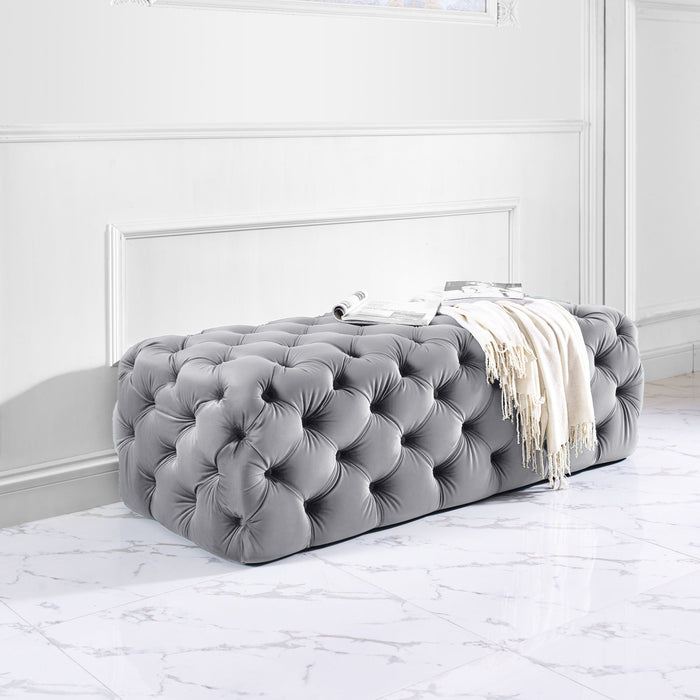 Kaylee - Velvet Ottoman - DecorGalore4U