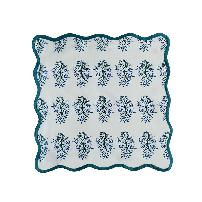 Crissy - Cotton Canvas Printed Napkins (Set of 4) - Blue Cornflower - DecorGalore4U