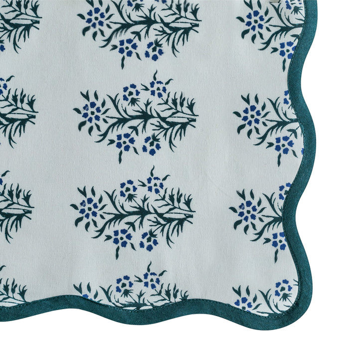 Crissy - Cotton Canvas Printed Napkins (Set of 4) - Blue Cornflower - DecorGalore4U