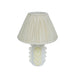 Edith - Scalloped Papier Mache Flower Pleated Table Lamp - Cream - DecorGalore4U