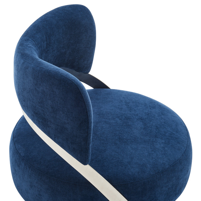 Aura Modern Accent Chair // Blue and Chrome
