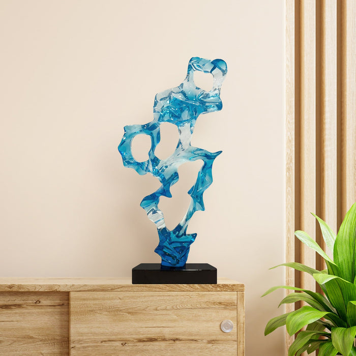 Clear Blue Resin Sculpture