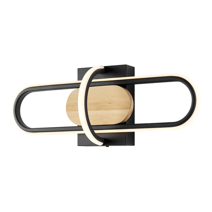 Wall Lamp Black & Wood