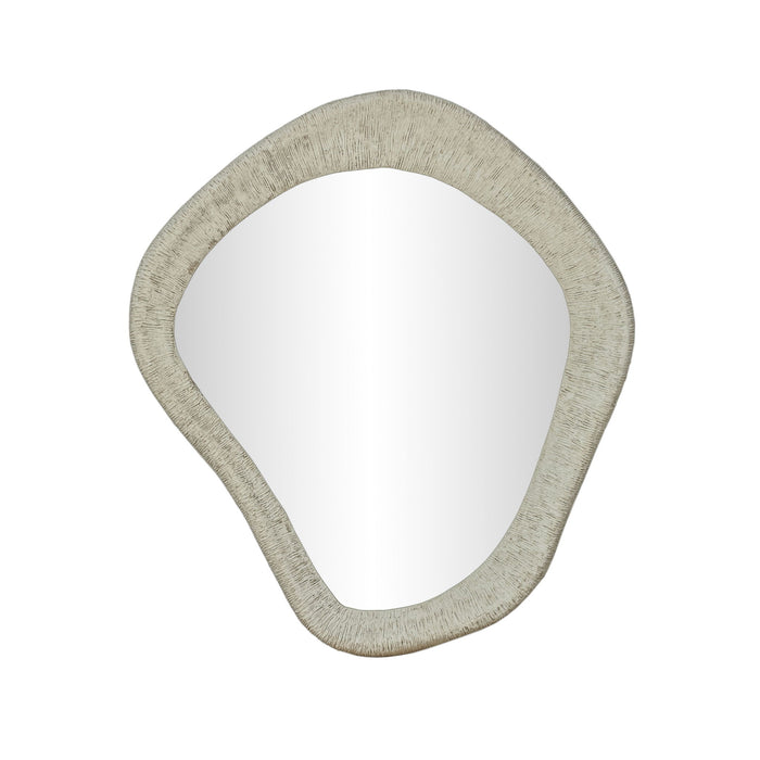 Orpheus - 35" x 31" Ribbed Wall Mirror - Faux Stone - DecorGalore4U