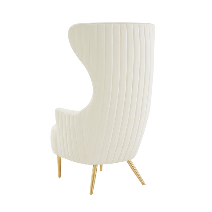 Julia - Velvet Channel Tufted Wingback Chair