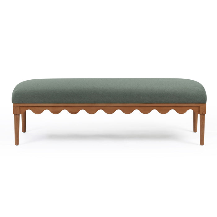 Oodle - Vegan Mohair Bench, Walnut Legs - DecorGalore4U