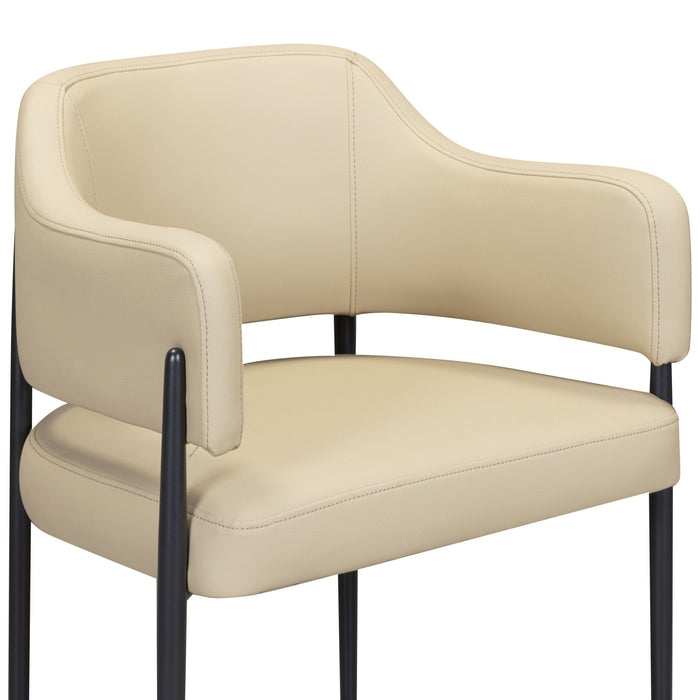 Sezanne - Vegan Leather Dining Chair - Taupe - DecorGalore4U