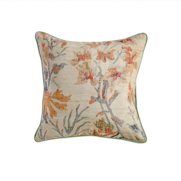 Taman - 20" Natural Cotton Accent Pillow - Summer Florals - DecorGalore4U