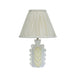 Edith - Scalloped Papier Mache Flower Pleated Table Lamp - Cream - DecorGalore4U