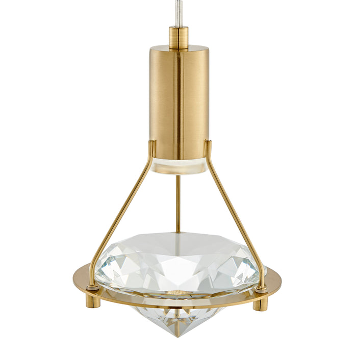 Hollywood Diamond 1 Light Pendant // Gold