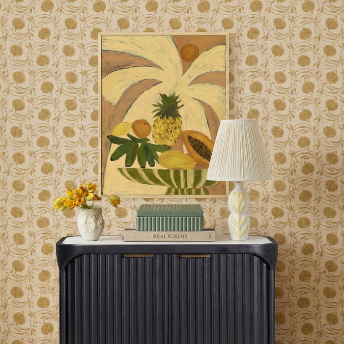 Edith - Curved Papier Mache Flower Pleated Table Lamp - Cream - DecorGalore4U