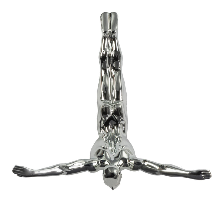 Diver 22" Wall Decor Sculpture // Chrome