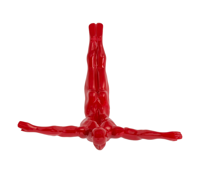 Diver 22" Wall Decor Sculpture // Red