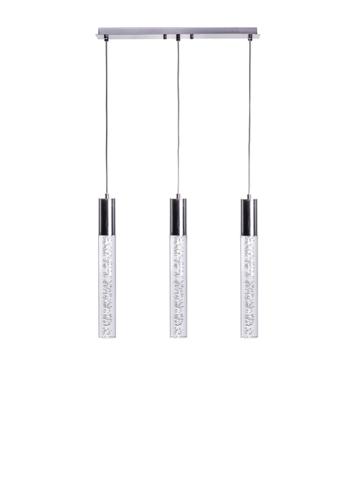 Acrylic Cylinder Chandelier // 3 Light