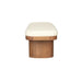 Ollie White Boucle Wooden Bench - DecorGalore4U