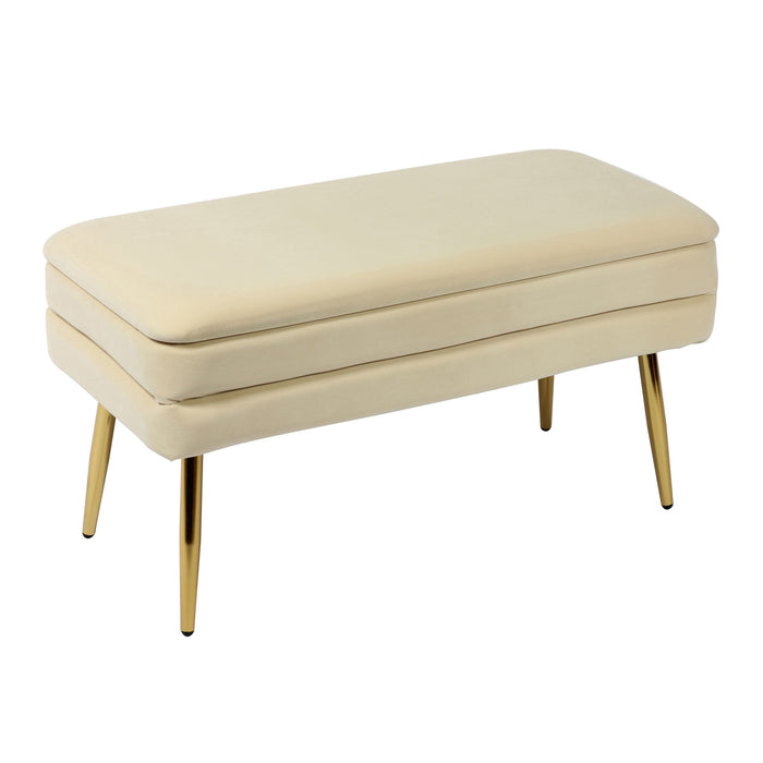Ziva - Velvet Storage Bench - DecorGalore4U