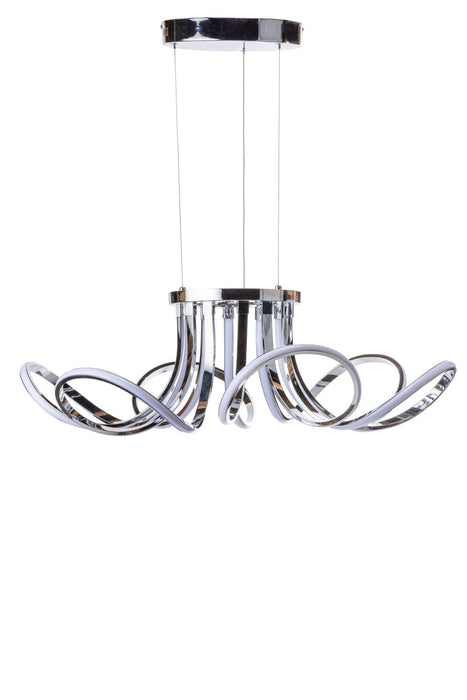 6 Petal Flower Dimmable LED Chandelier // Chrome
