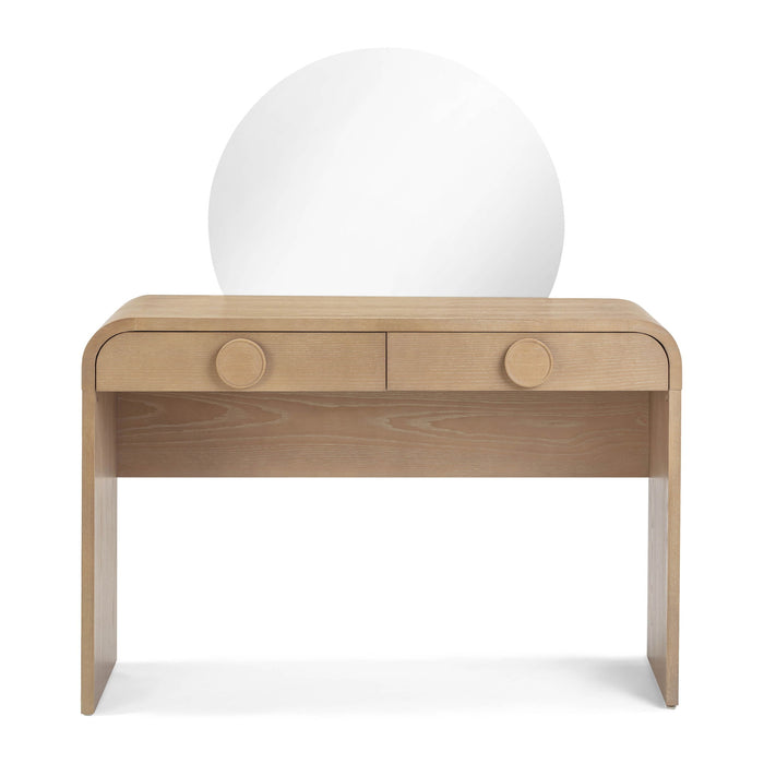 Moonrise Natural Ash 2-Drawer Vanity Desk