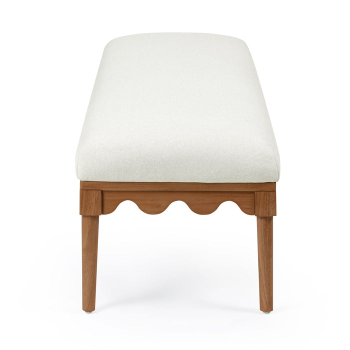 Oodle - Vegan Mohair Bench, Walnut Legs - DecorGalore4U