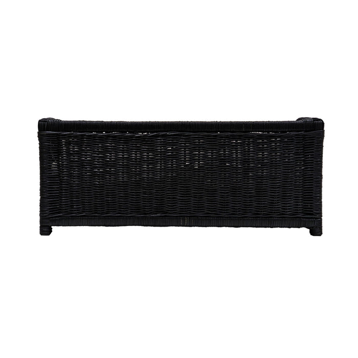 Poppy Black Rattan Small Pet Bed