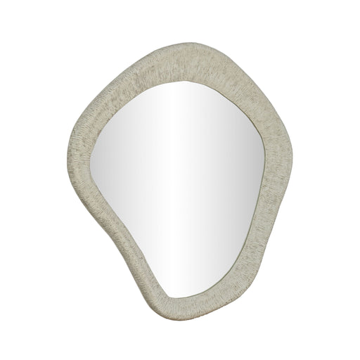 Orpheus - 35" x 31" Ribbed Wall Mirror - Faux Stone - DecorGalore4U
