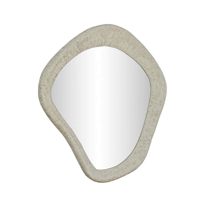 Orpheus - 35" x 31" Ribbed Wall Mirror - Faux Stone - DecorGalore4U
