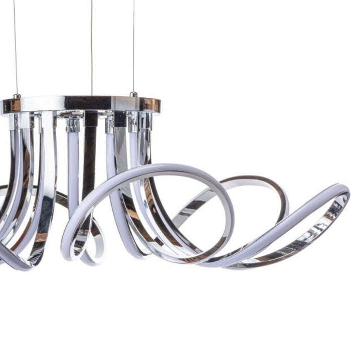 6 Petal Flower Dimmable LED Chandelier // Chrome