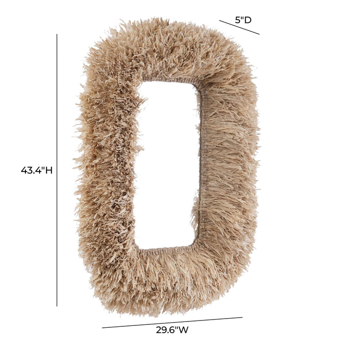 Palm - Sisal Rectangular Wall Mirror - Natural