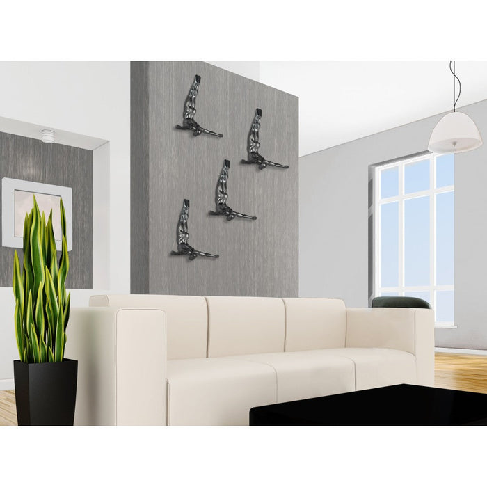 Diver 22" Wall Decor Sculpture // Chrome