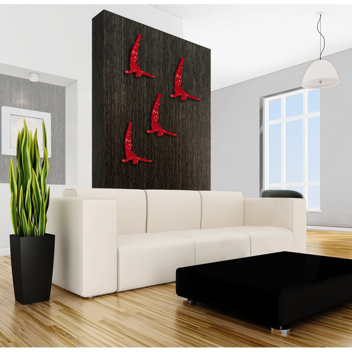 Diver 22" Wall Decor Sculpture // Red