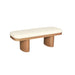 Ollie White Boucle Wooden Bench - DecorGalore4U
