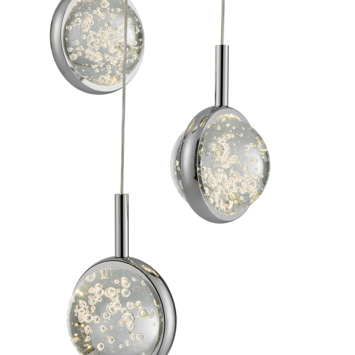 Bubbling Glow Round Chandelier // Chrome