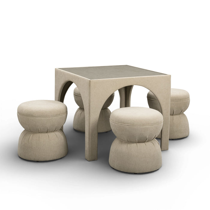 Tomlin - Game Table And Ottoman Set - DecorGalore4U
