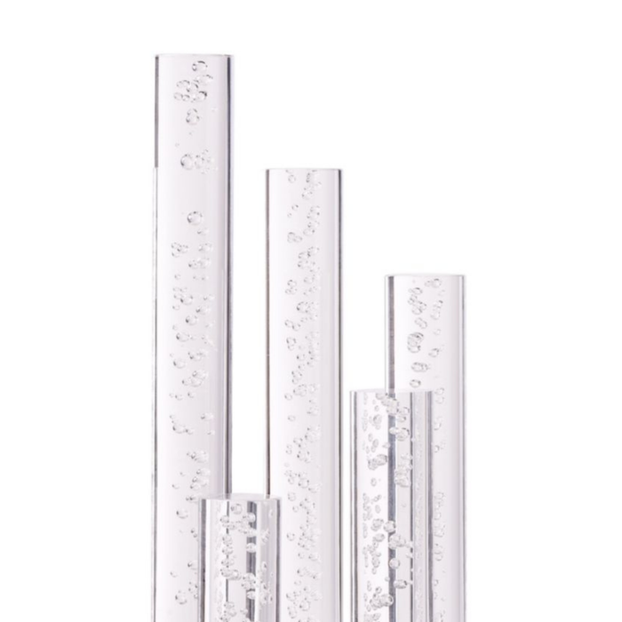 5 Acrylic Cylinder Table Lamp // Chrome