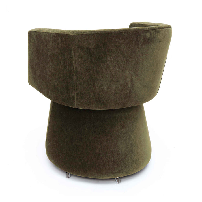 Kristen - Upcycled Chenille Rolling Desk Chair - DecorGalore4U