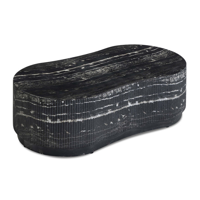 Hades - Indoor / Outdoor Faux Marble Concrete Coffee Table - Black