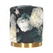 Opal Floral Velvet Ottoman with Gold Base - DecorGalore4U