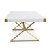 Adeline White Lacquer Dining Table - DecorGalore4U