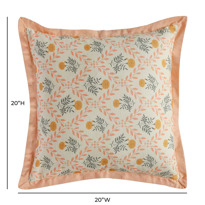 Dolce - 20" Natural Cotton Throw Pillow - Blush Pink - DecorGalore4U