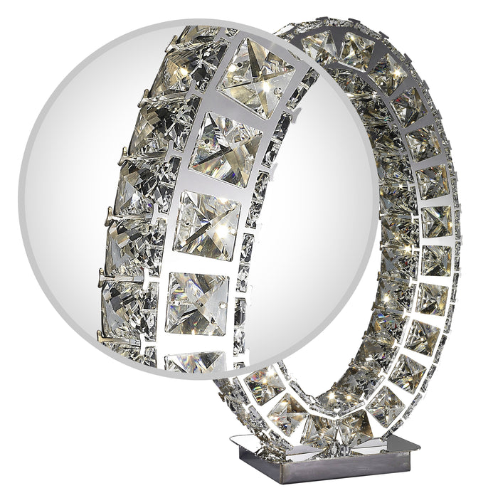 Oval Crystal Extravaganza 17.5" Table Lamp // Chrome