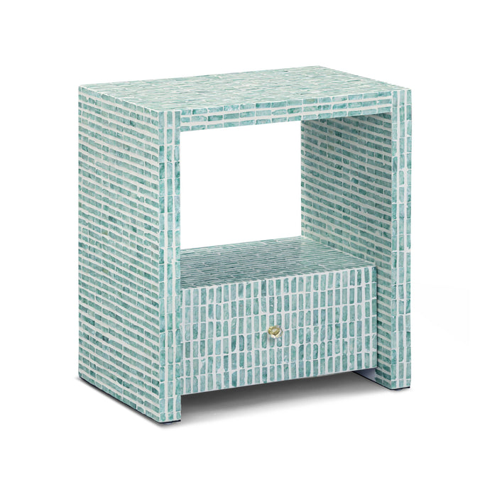 Tia - Mother Of Pearl Nightstand - Blue