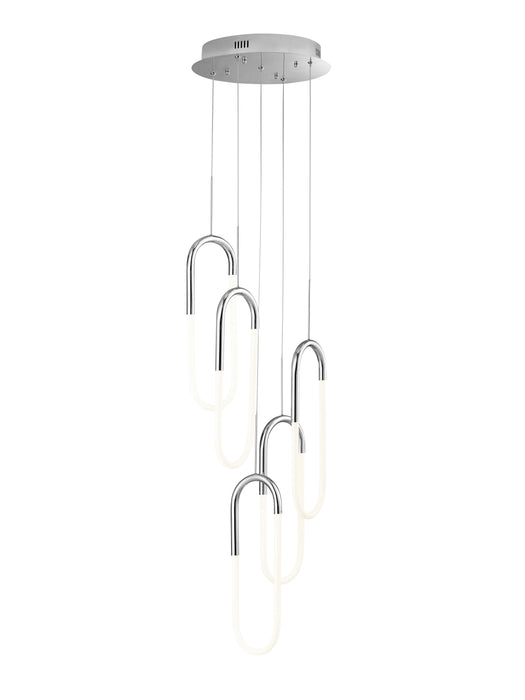 LED Five Clips Chandelier // Chrome