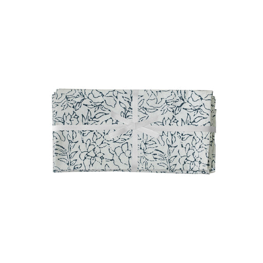 Crissy - Cotton Canvas Printed Napkins (Set of 4) - Inked - DecorGalore4U