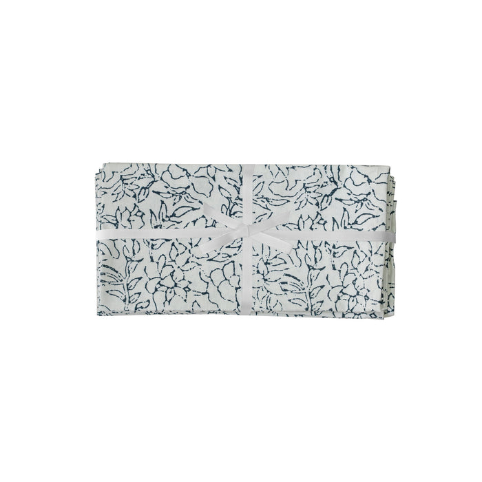 Crissy - Cotton Canvas Printed Napkins (Set of 4) - Inked - DecorGalore4U