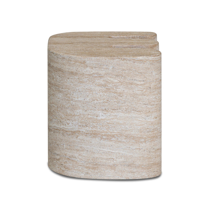 Thyme - Indoor / Outdoor Concrete Side Table - Faux Travertine